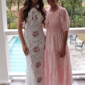 For Love and Lemons - Elegant White Floral Lace Dress